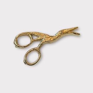 Vintage crane scissors tie tack